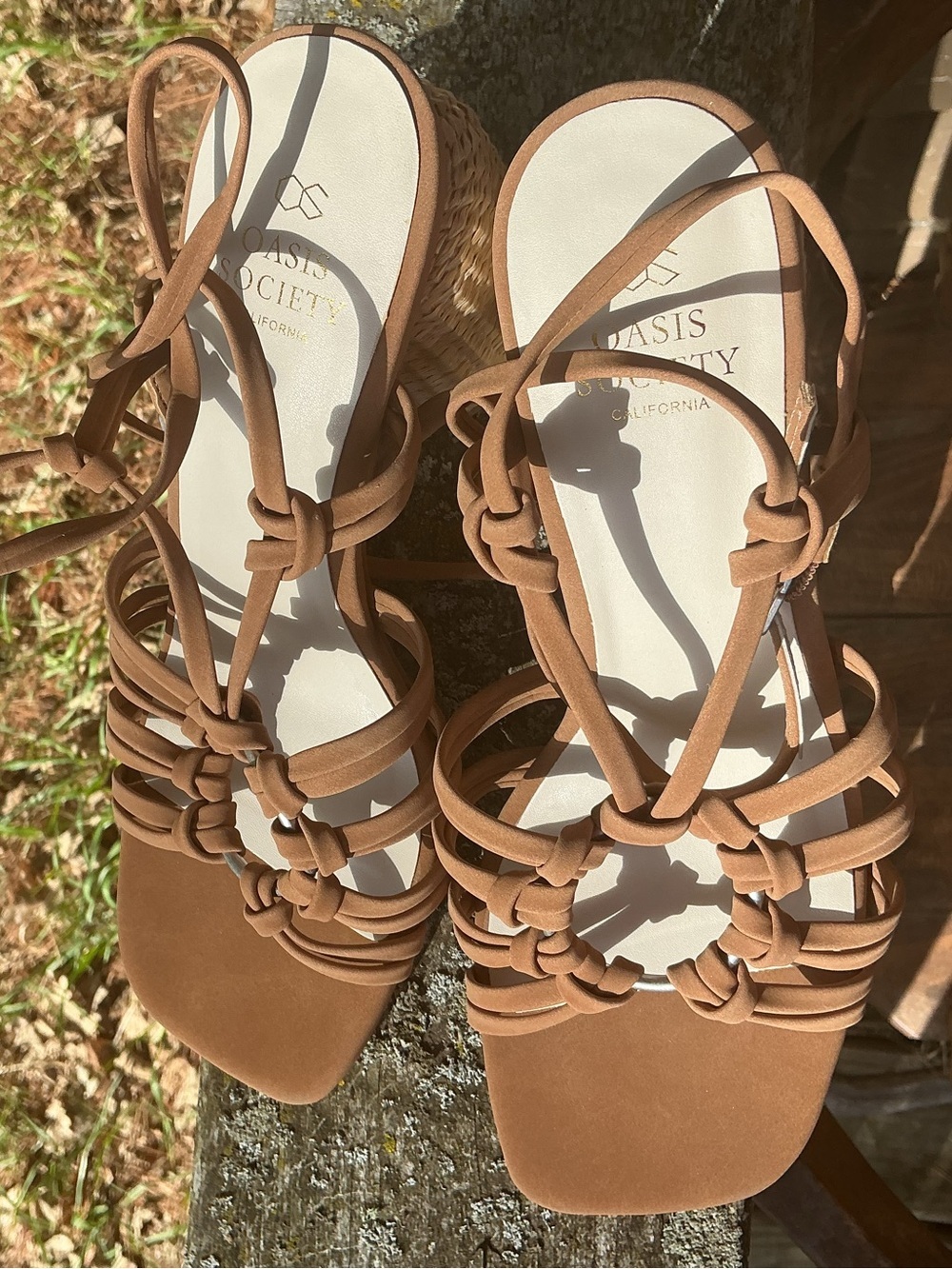 Oasis Society California Raffia Block Heel Sandals NWOT Women’s 8.5 Coastal Chic - Picture 10 of 12